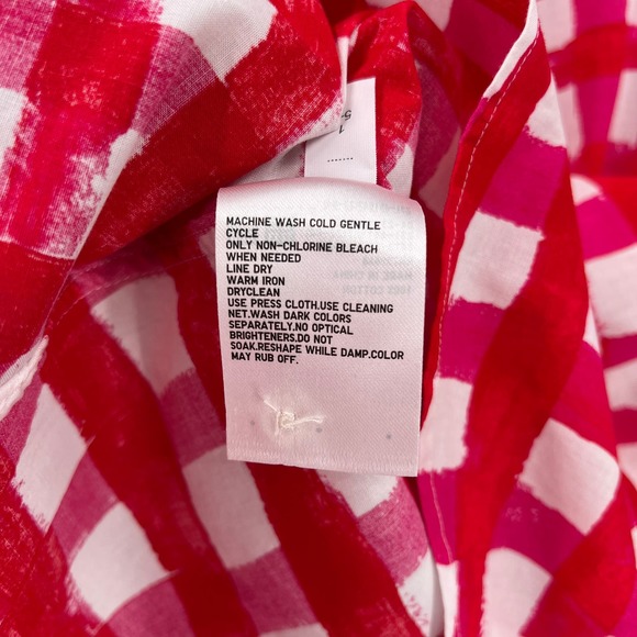 MARNI X UNIQLO Checked top Womens White Red Sleeveless Pleat Front Collared - Picture 13 of 16